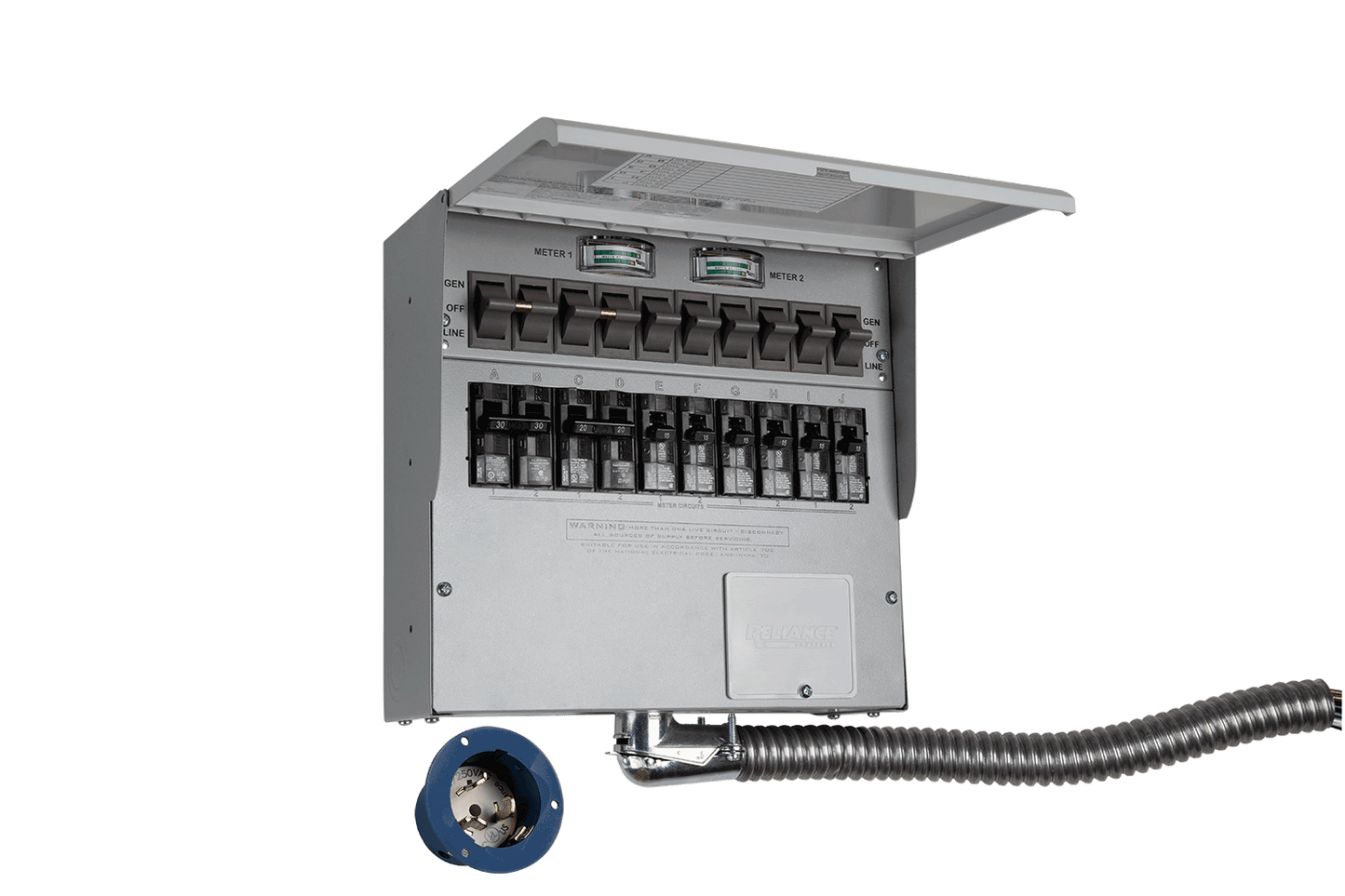 10-Circuit Manual Transfer Switch(120V/240V, 50 Amp, For F3800, 2× F3800 Plus)