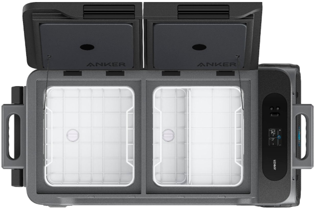 Anker EverFrost Dual-Zone Portable Cooler 50 with New 299Wh Battery, Powered by AC/DC/Solar