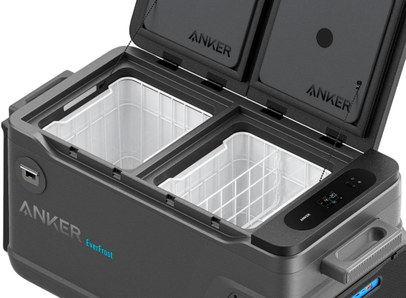 Anker EverFrost Dual-Zone Portable Cooler 50 with New 299Wh Battery, Powered by AC/DC/Solar