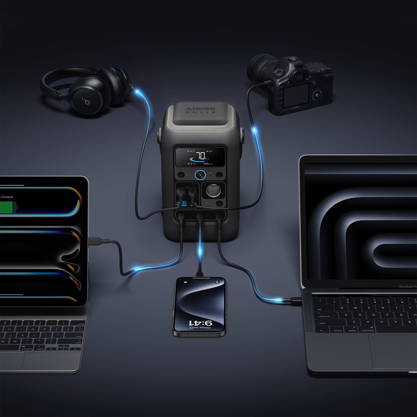 Anker SOLIX C300X DC Portable Power Station with 100W Fast Charger