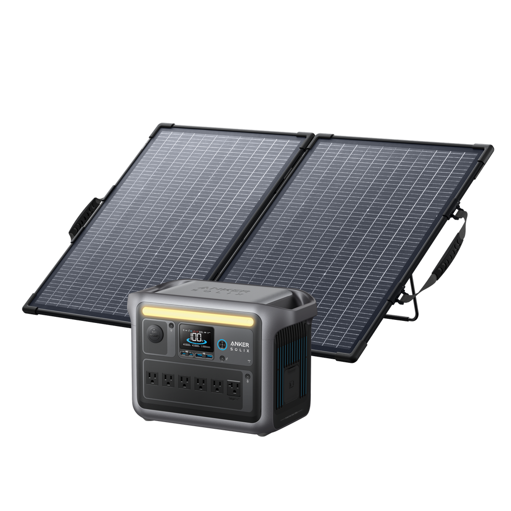 Anker SOLIX C1000 Portable Power Station with 100W Bifacial Solar Panel