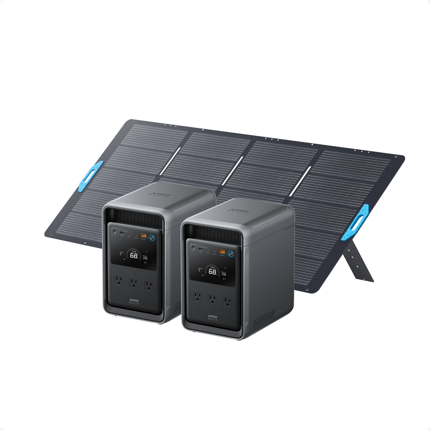 2× S2000 Portable Power Station + 400W Solar Panel