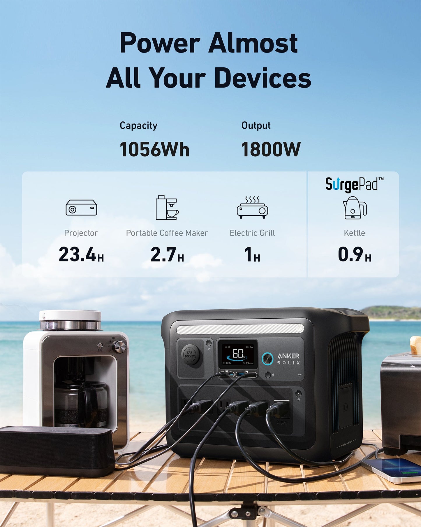 Anker SOLIX <b>C1000X</b> Solar Generator + 100W Solar Panel