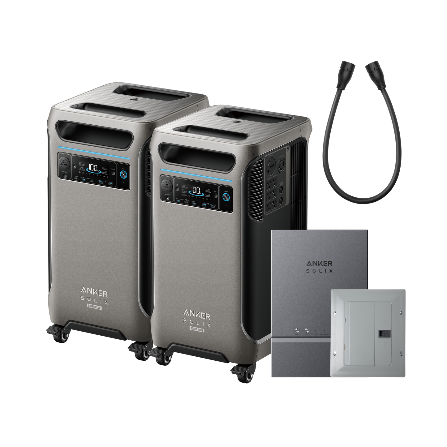 2× Anker SOLIX F3800 Plus + Smart Home Power Kit + Free 400W Solar Panel + Free 240V Bypass Charging Cable - Firework