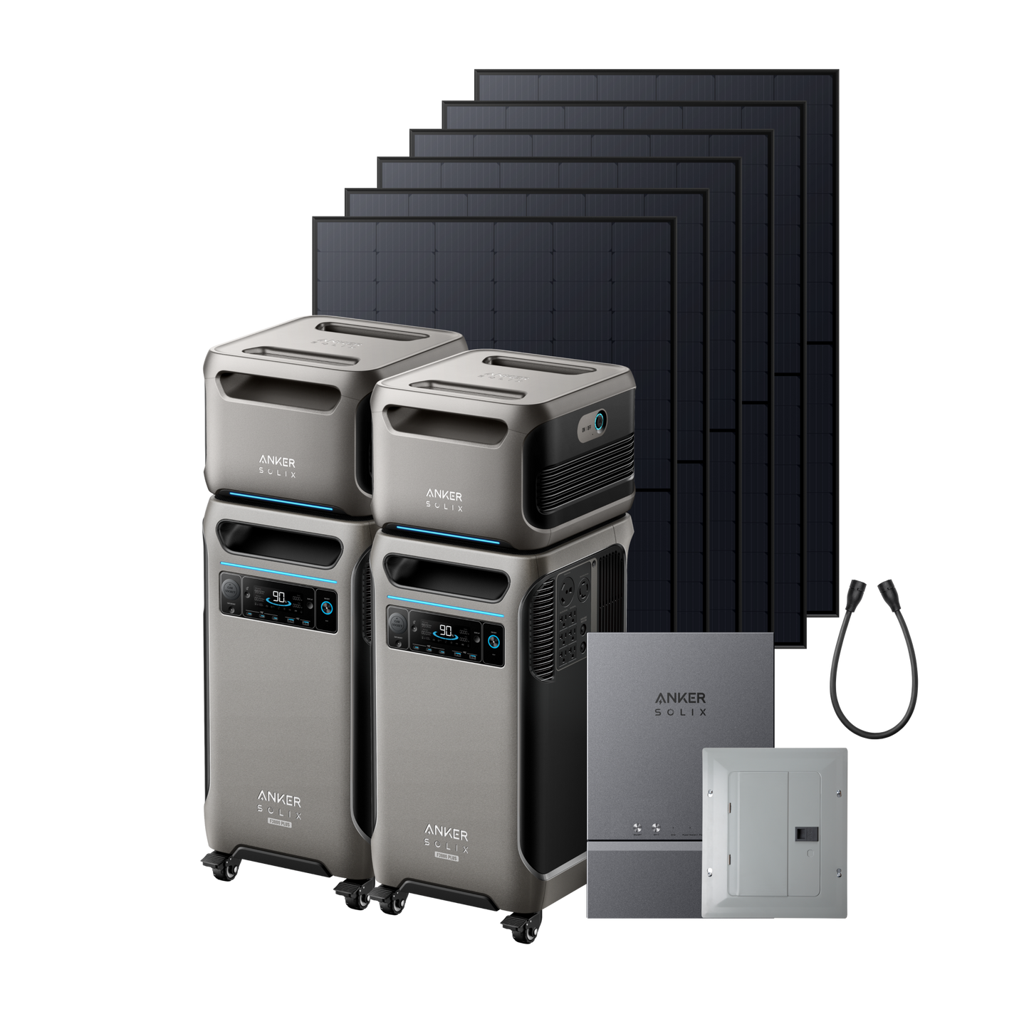 2× Anker SOLIX F3800 Plus + 2× Expansion Battery + Smart Home Power Kit + 6× 410W Rigid Solar Panel