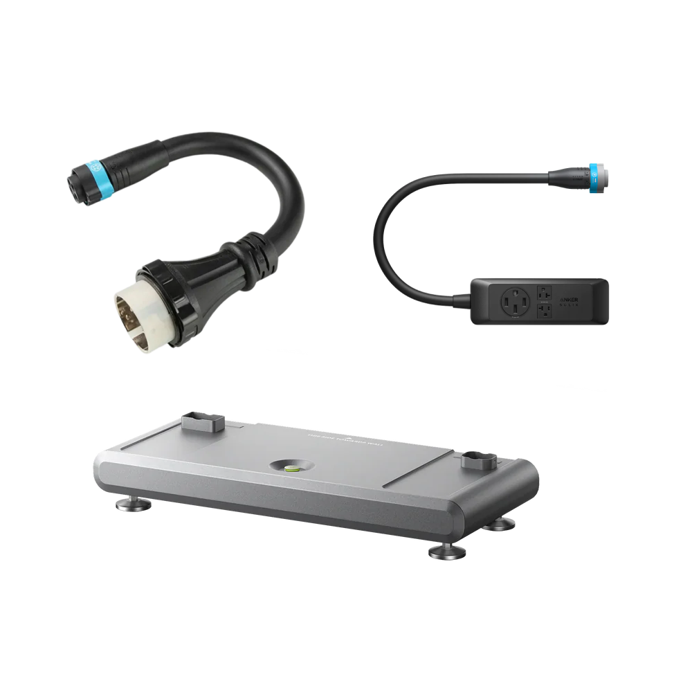 Anker SOLIX E10 AC Generator Adapter + Metal Pad + 120V/240V Power Strip