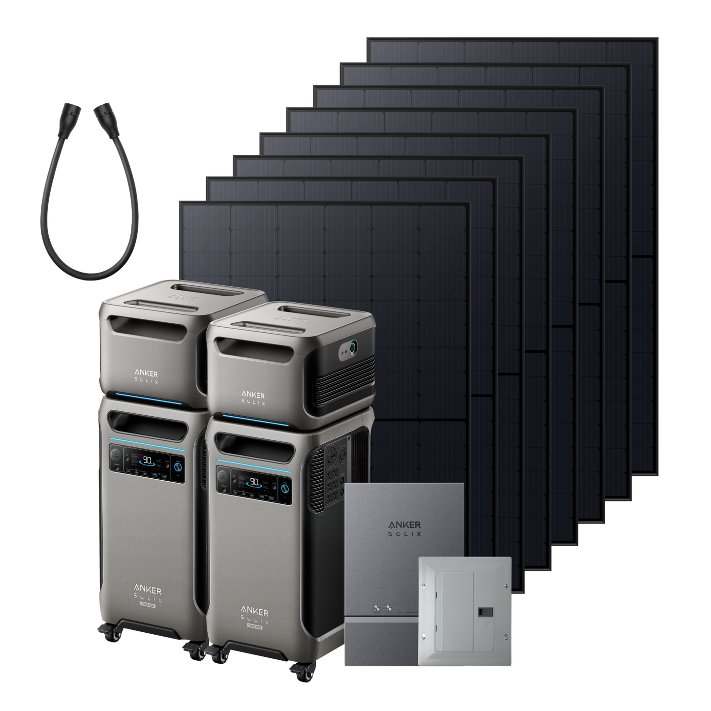 2× Anker SOLIX F3800 Plus + 2× Expansion Battery + Smart Home Power Panel + 8× 410W Rigid Solar Panel