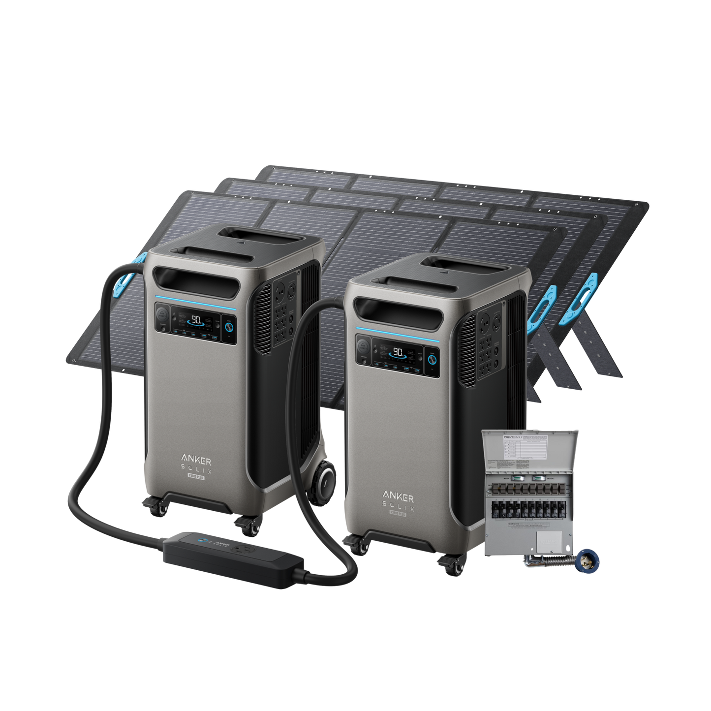 2× Anker SOLIX F3800 Plus + 10-Circuit Manual Transfer Switch