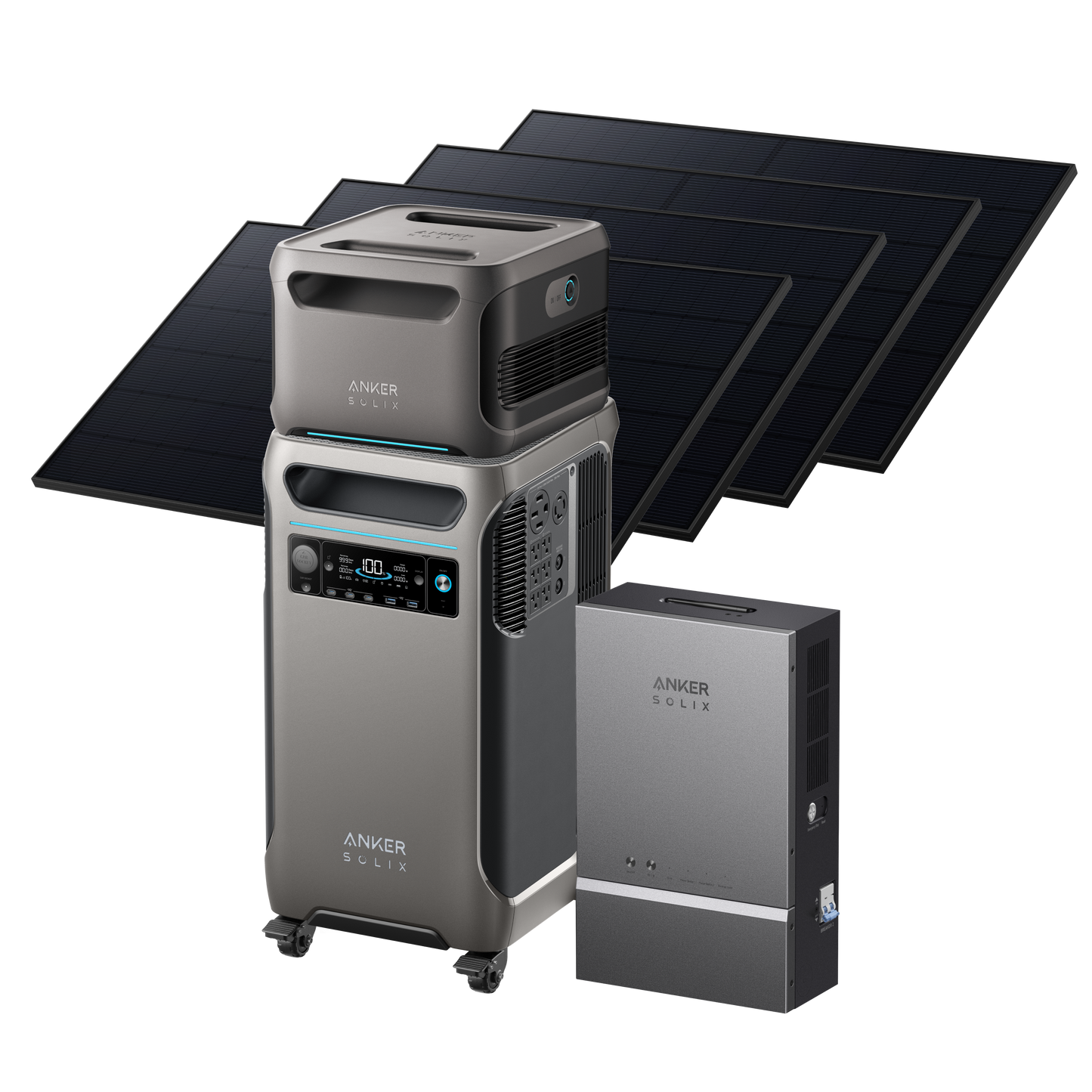 Anker SOLIX F3800 + Expansion Battery + Smart Home Power Kit + 4× 410W Rigid Solar Panels