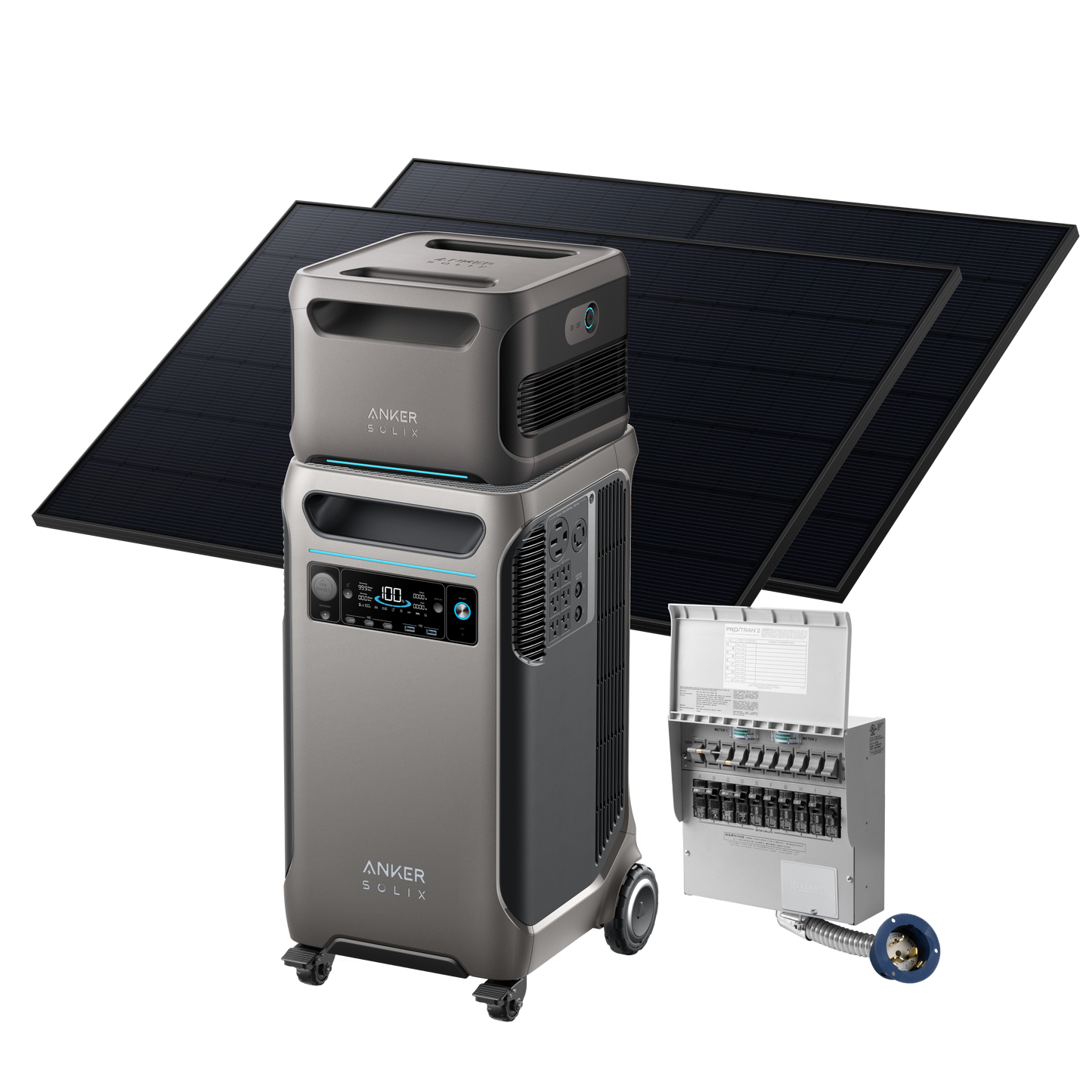 Anker SOLIX F3800 + Expansion Battery + 10-Circuit Manual Transfer Switch + 2× 410W Rigid Solar Panels