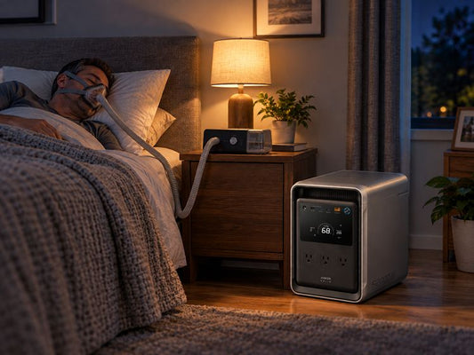 Portable power station for a CPAP