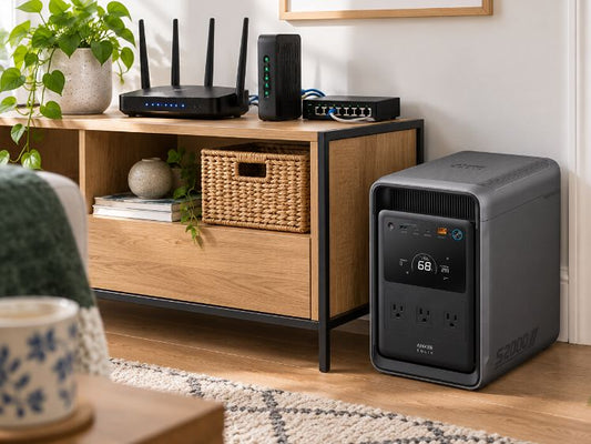 Backup power station supporting home networking equipment