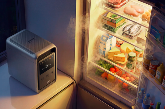 Backup power beside the stocked refrigerator
