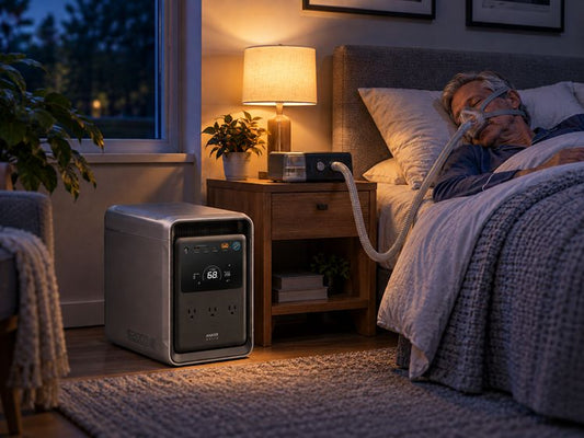 Portable power station for a CPAP
