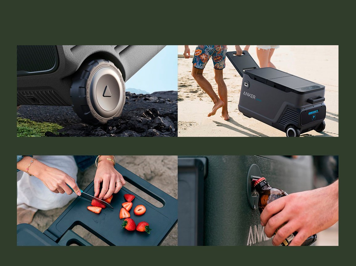 Anker EverFrost Dual-Zone Portable Cooler 50 with New 299Wh Battery, Powered by AC/DC/Solar