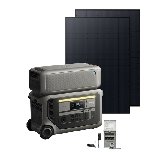 Anker SOLIX F3000 + Expansion Battery + Power Saver Kit + 6-Circuit Manual Transfer Switch + 2× 410W Rigid Solar Panel