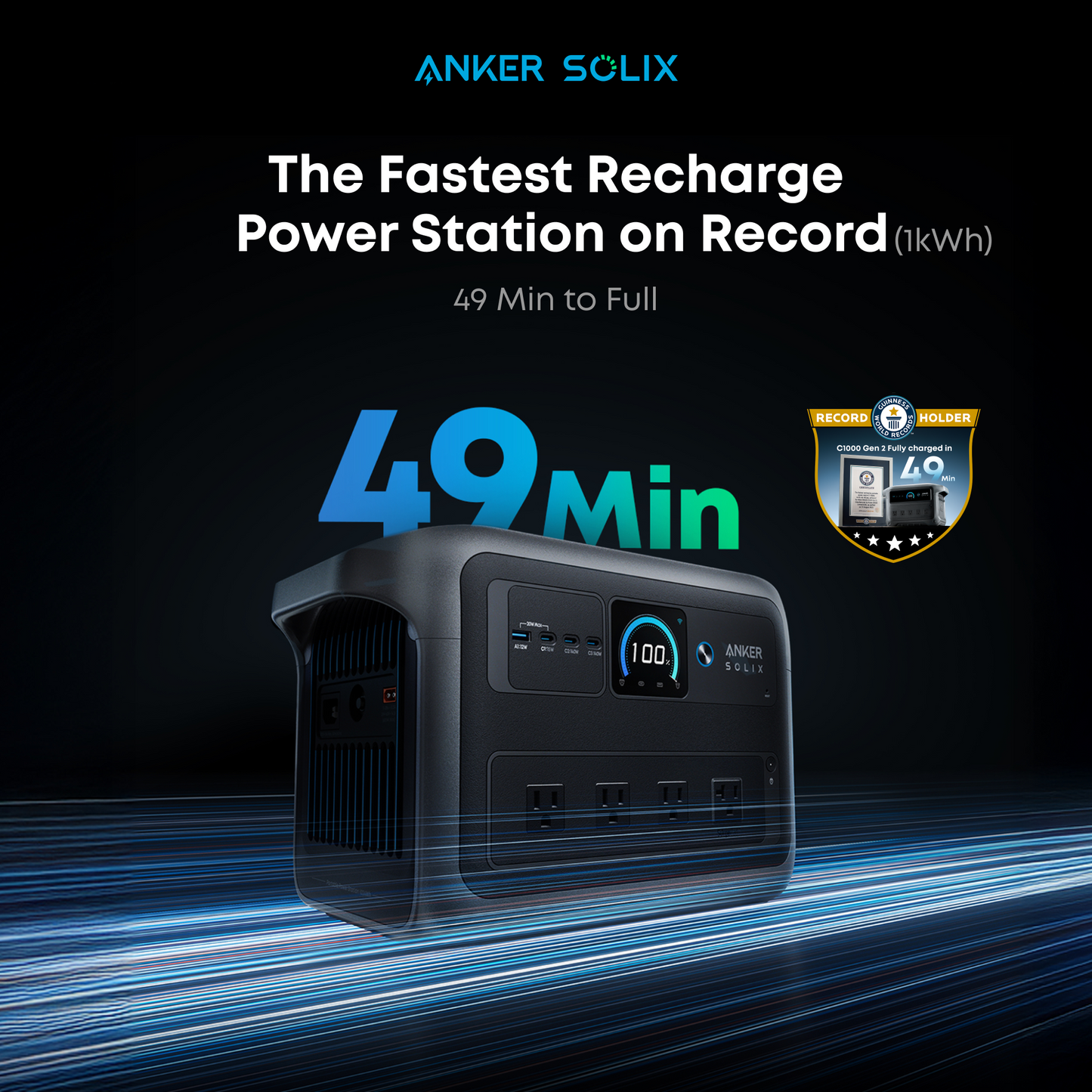 Anker-SOLIX C1000X Gen 2 Portable Power Station(1,024Wh)-Dark Grey