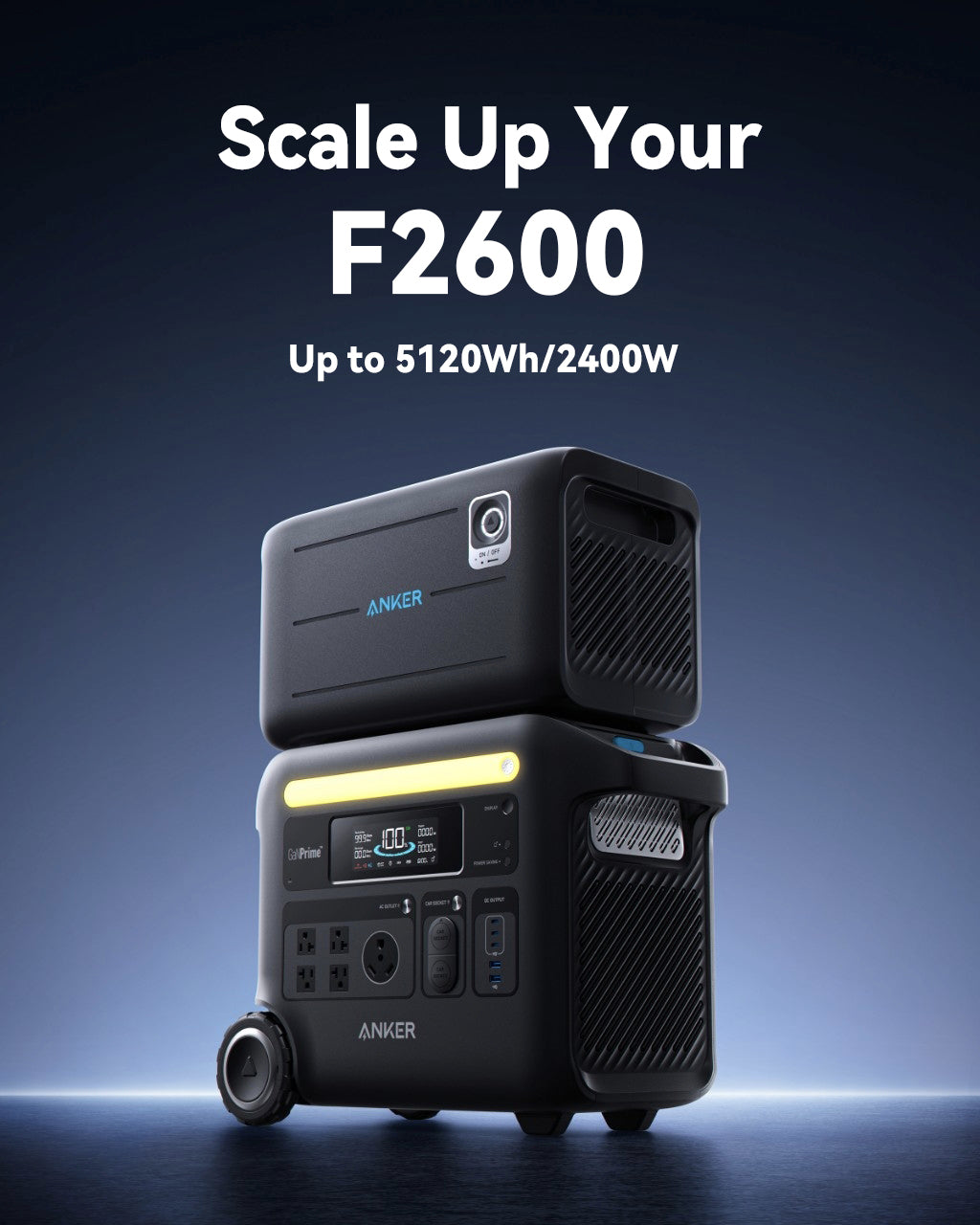 Anker SOLIX F2600 + BP2600 Expansion Battery - 5120Wh | 2400W