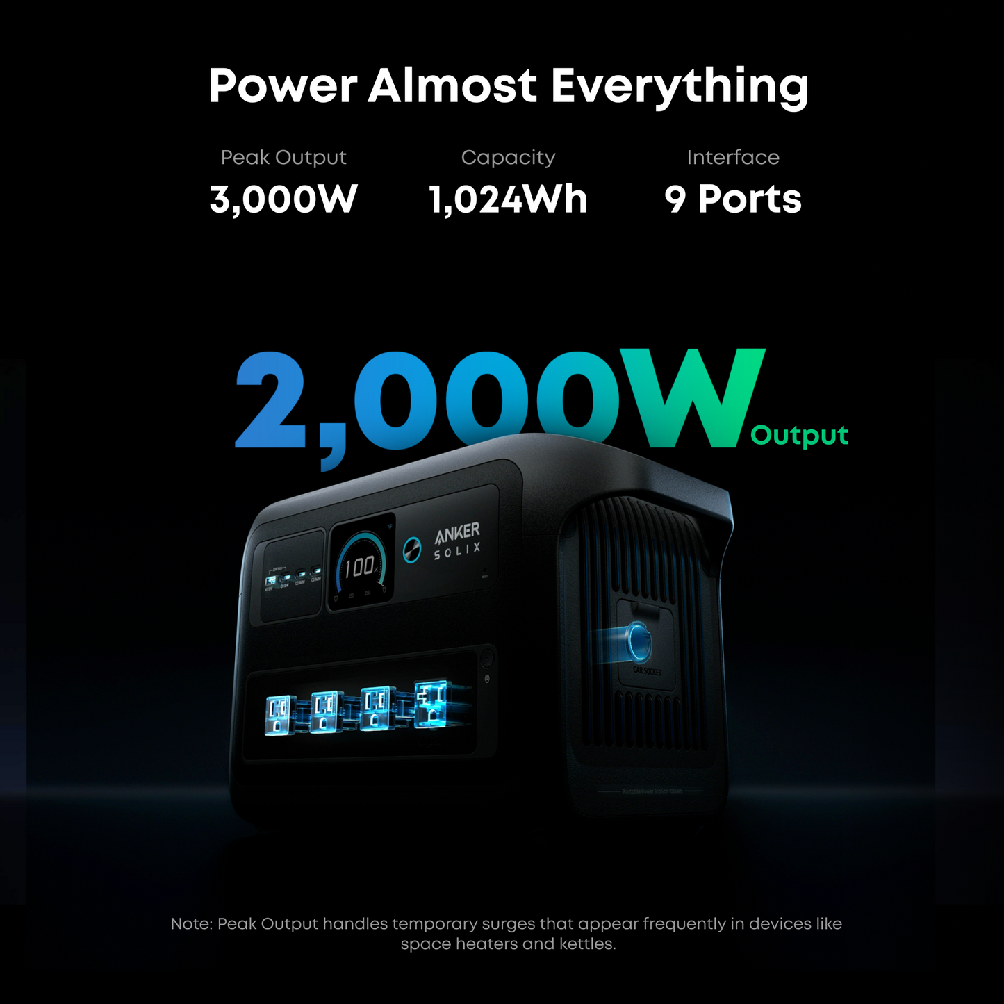 Anker-SOLIX C1000X Gen 2 Portable Power Station(1,024Wh)-Dark Grey