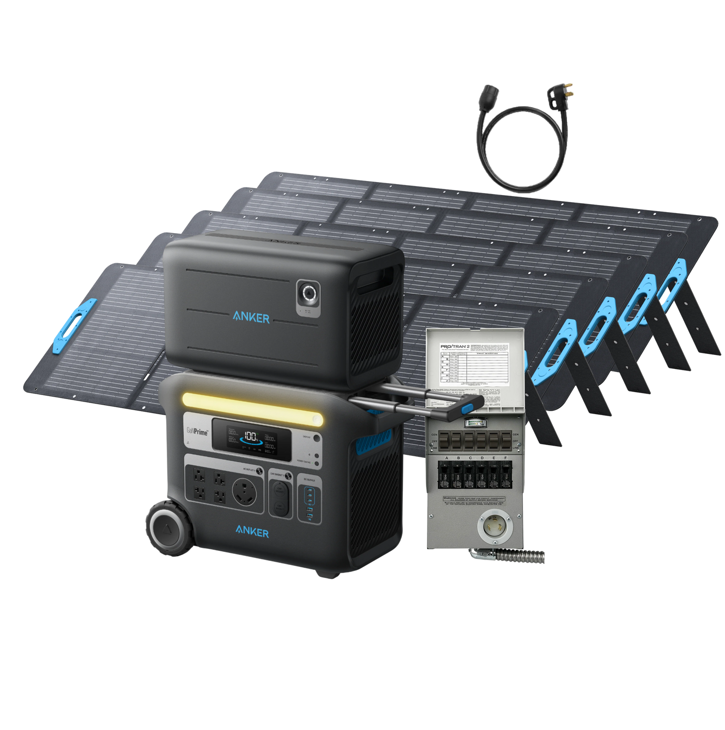 Anker SOLIX F2000 + BP2000 Expansion Battery + 6-Circuit Manual Transfer Switch