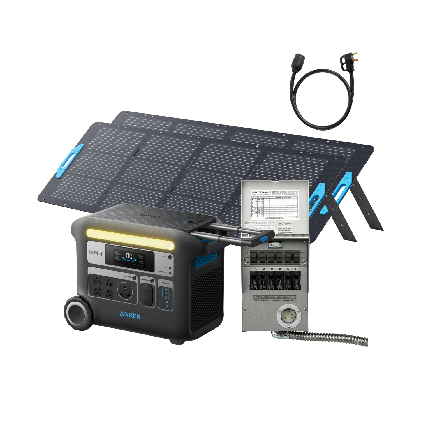 Anker SOLIX F2000 + 6-Circuit Manual Transfer Switch + 2× 200W Solar Panel