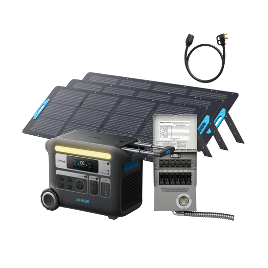 Anker SOLIX F2000 + 6-Circuit Manual Transfer Switch + 3× 200W Solar Panel