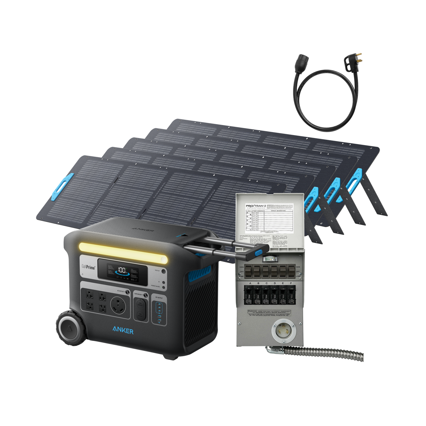 Anker SOLIX F2000 + 6-Circuit Manual Transfer Switch + 5× 200W Solar Panel