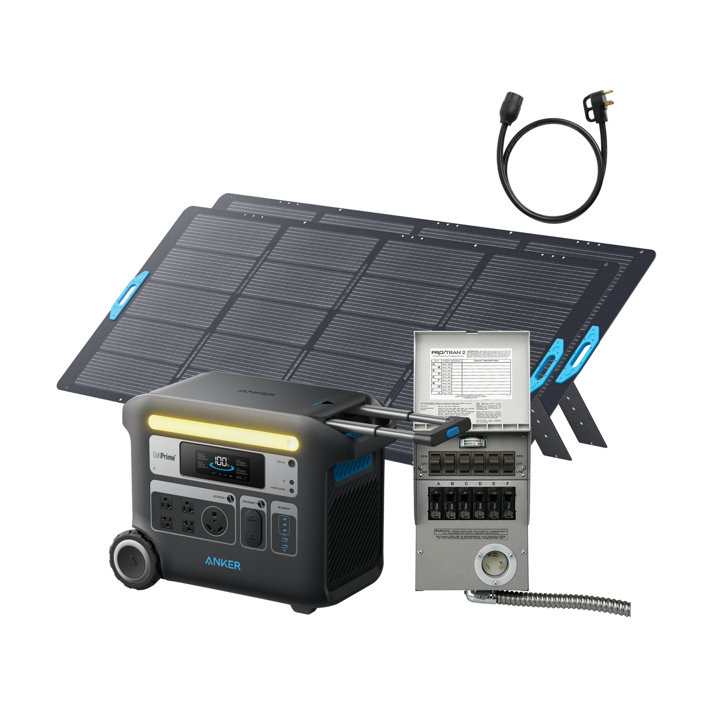 Anker SOLIX F2000 + 6-Circuit Manual Transfer Switch + 2× 400W Solar Panel