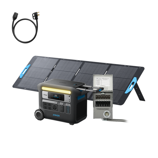 Anker SOLIX F2000 + 6-Circuit Manual Transfer Switch + 200W Solar Panel
