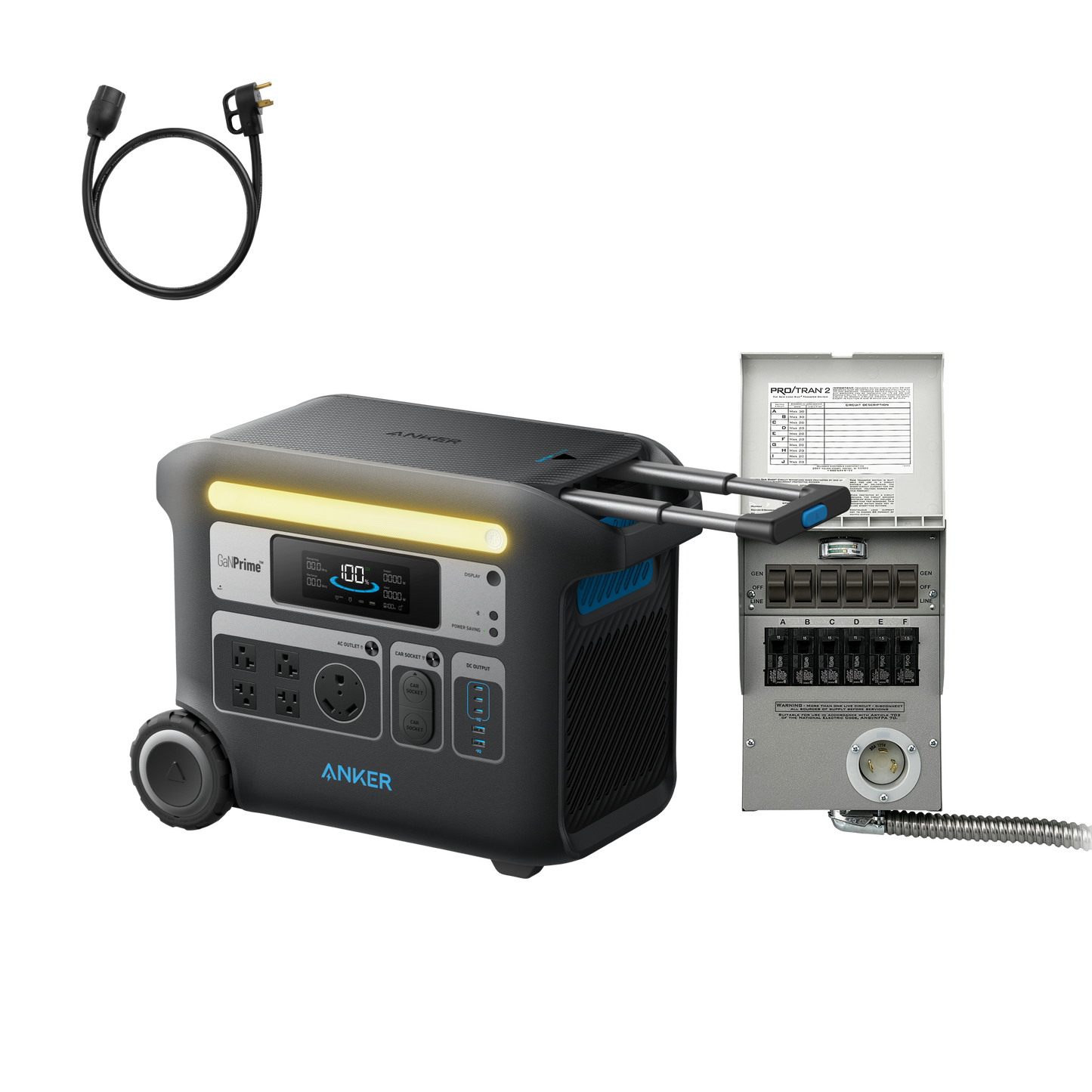 Anker SOLIX <b>F2000</b> + Home Backup Kit (Transfer Switch + Cable)（oso）