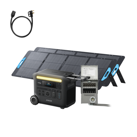 Anker SOLIX F2600 + 6-Circuit Manual Transfer Switch + 2× 200W Solar Panels