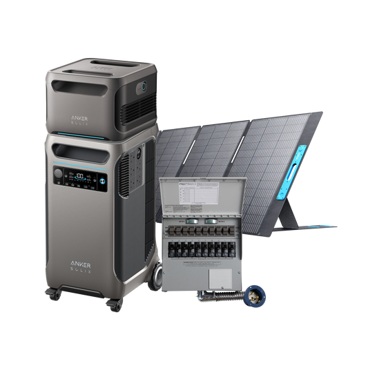 Anker SOLIX F3800 + Expansion Battery + 10-Circuit Manual Transfer Switch + 400W Solar Panel