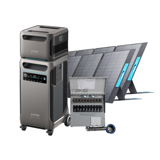 Anker SOLIX F3800 + Expansion Battery + 10-Circuit Manual Transfer Switch + 2× 400W Solar Panels