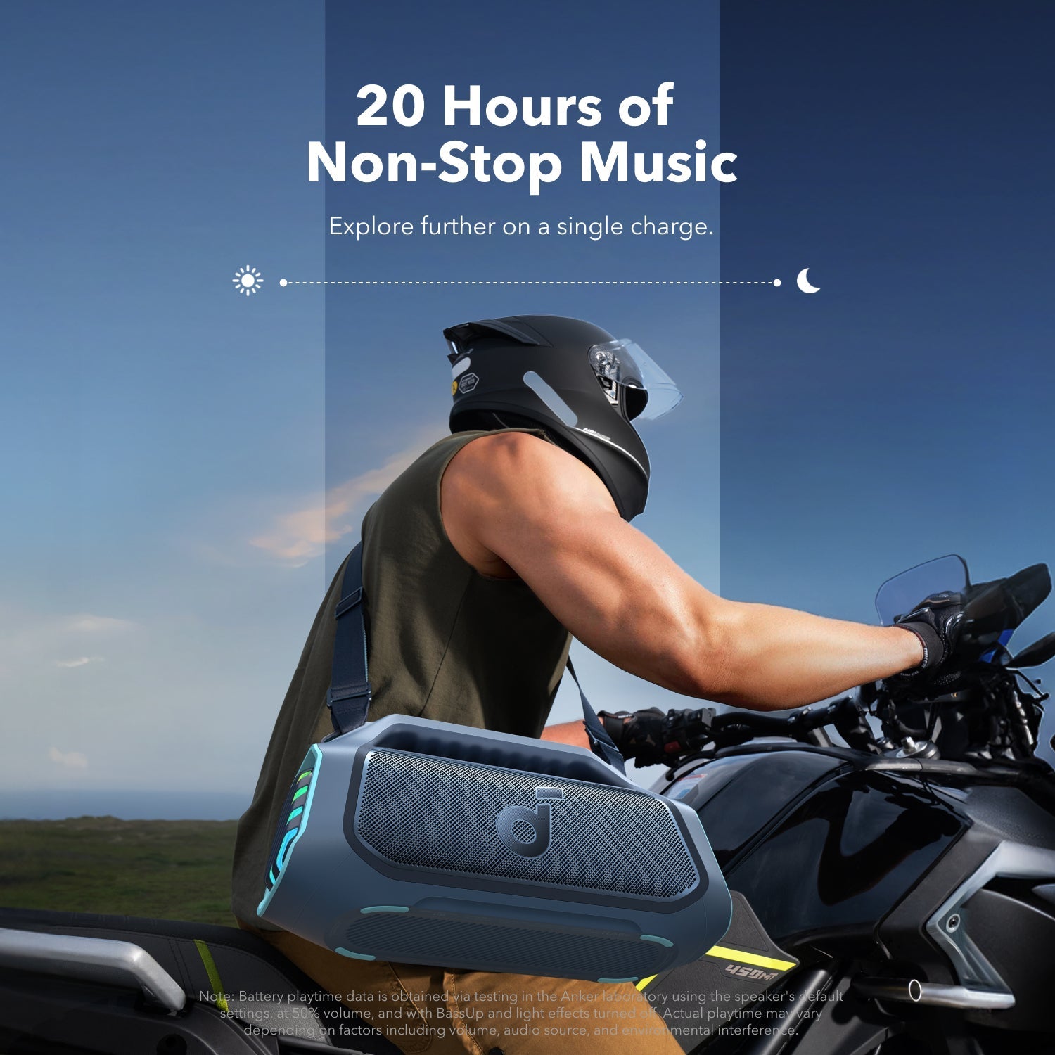 soundcore outdoor speaker with 20 hours playtime for adventure