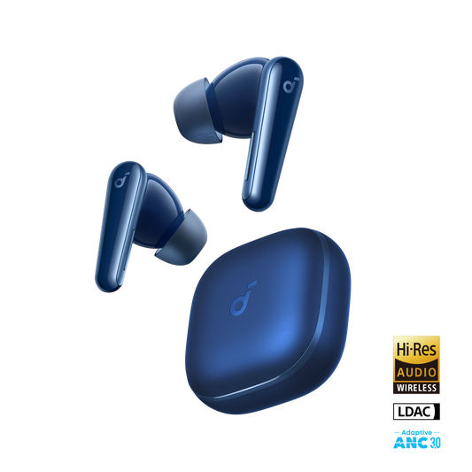 soundcore blue true wireless earbuds with Hi-Res Audio for wireless listening