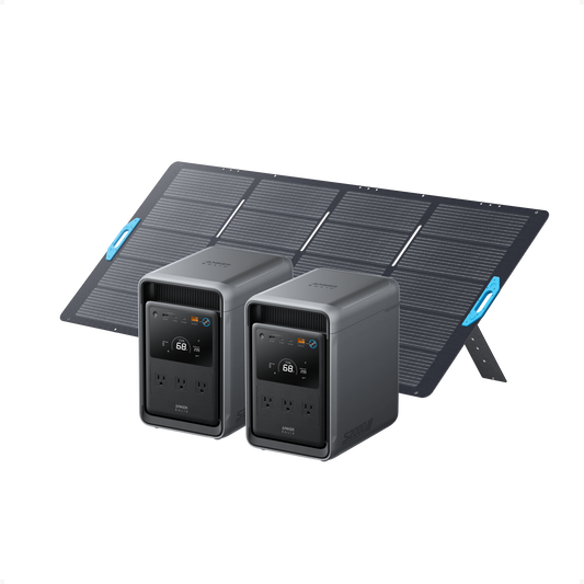 2× S2000 Portable Power Station + 400W Solar Panel
