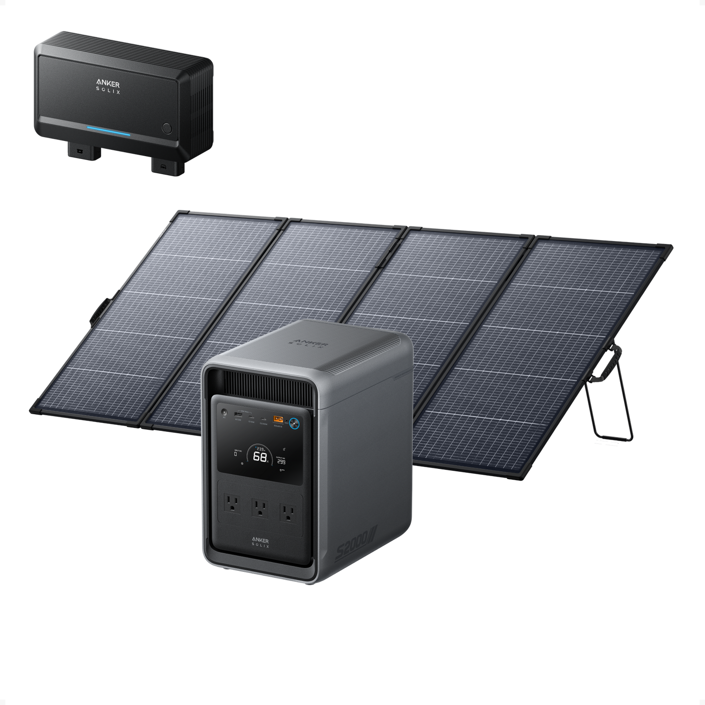 Anker SOLIX S2000 + Alternator Charger + PS400 Bifacial Portable Solar Panel
