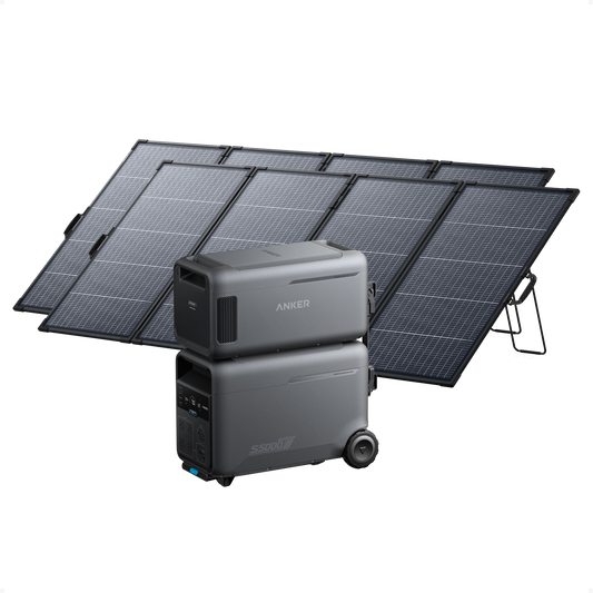 Anker SOLIX S5000 + Expansion Battery + 2× 400W Solar Panel