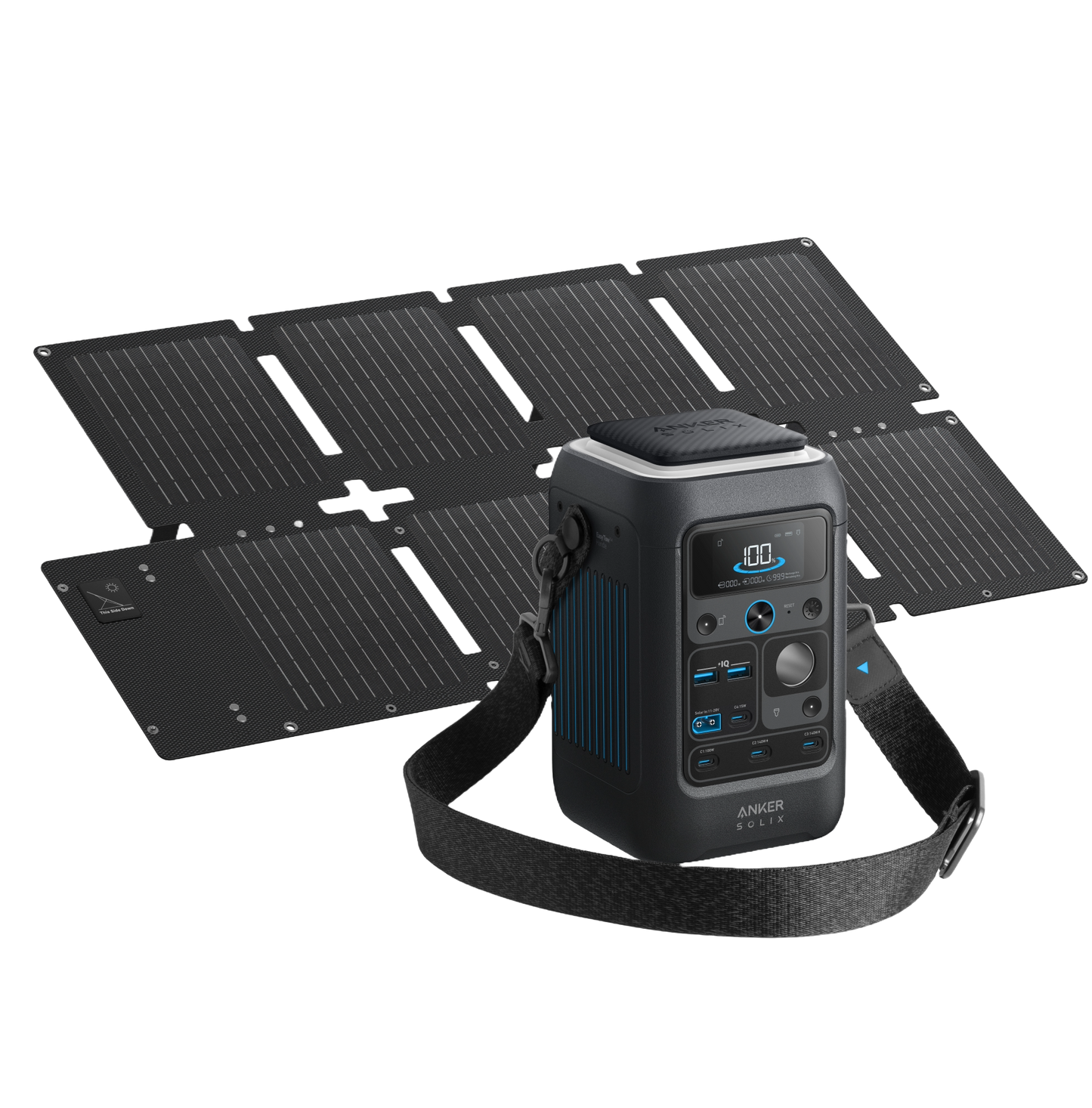 Anker SOLIX C300X DC Portable Power Station with 60W Soalr Panel
