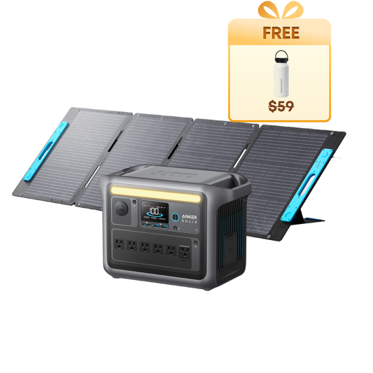 Anker SOLIX C1000 Solar Generator + 200W Solar Panel + Free Thermos Flask - Firework