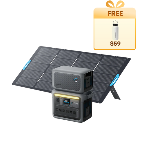 Anker SOLIX C1000 + Expansion Battery + 400W Solar Panel + Free Thermos Flask - Firework
