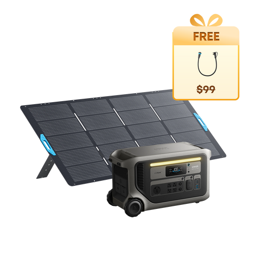 Anker SOLIX F3000 + 400W Portable Solar Panel + Free 120V Generator Input Adapter - Firework