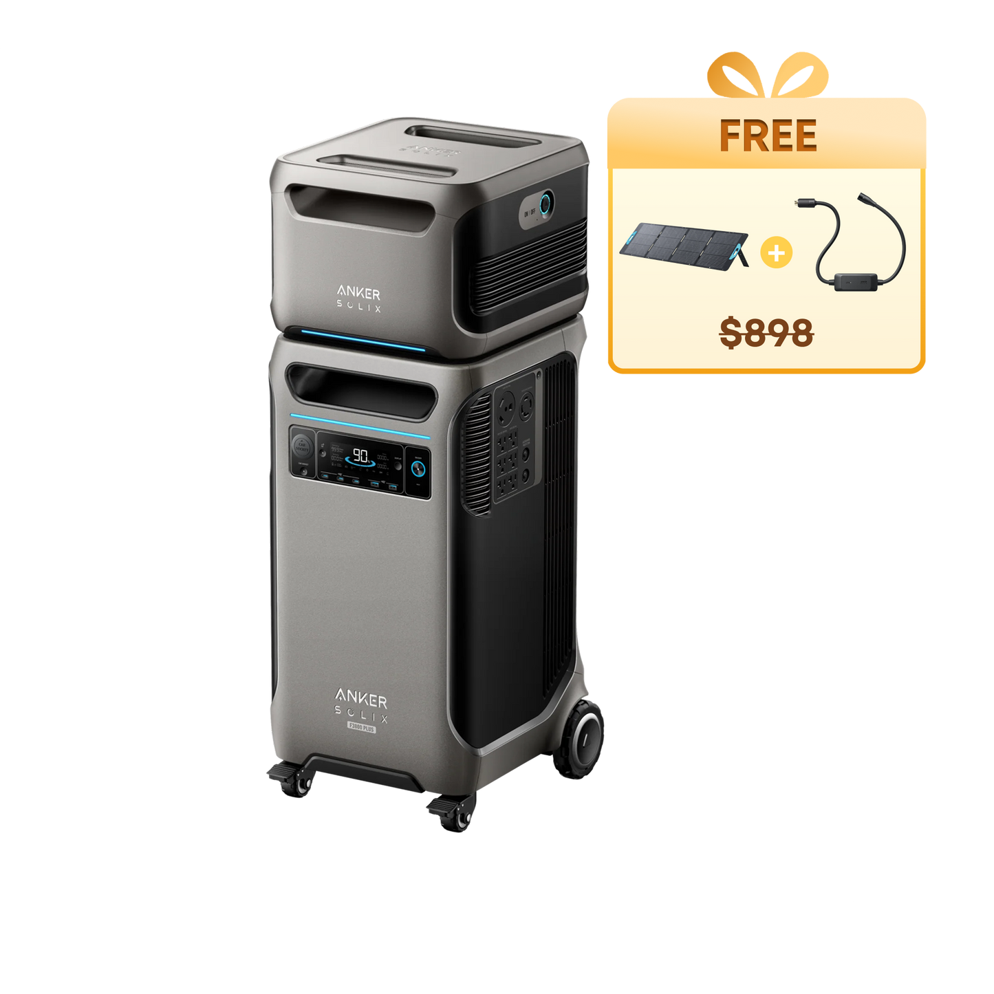 Anker SOLIX F3800 Plus + Expansion Battery + Free 200W Solar Panel + Free 240V Bypass Charging Cable - Firework