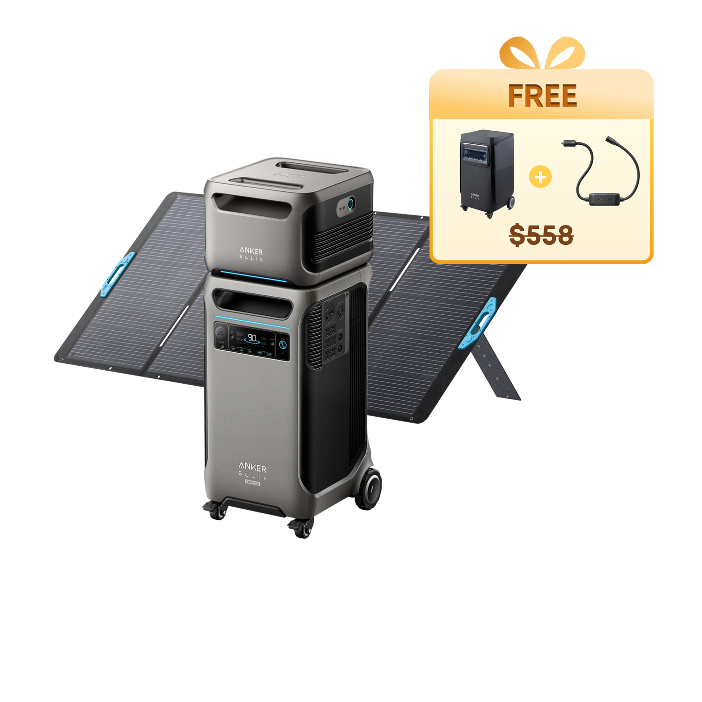 Anker SOLIX F3800 Plus + Expansion Battery  + 400W Solar Panel + Free Protective Cover + Free 240V Bypass Charging Cable - Firework