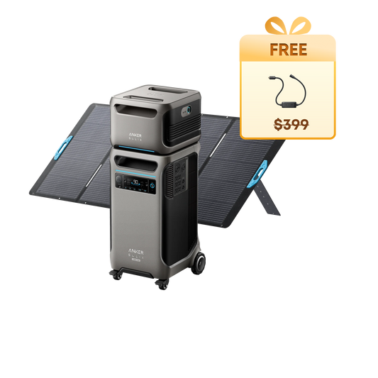 Anker SOLIX F3800 Plus + Expansion Battery  + 400W Solar Panel + Free 240V Bypass Charging Cable - Firework