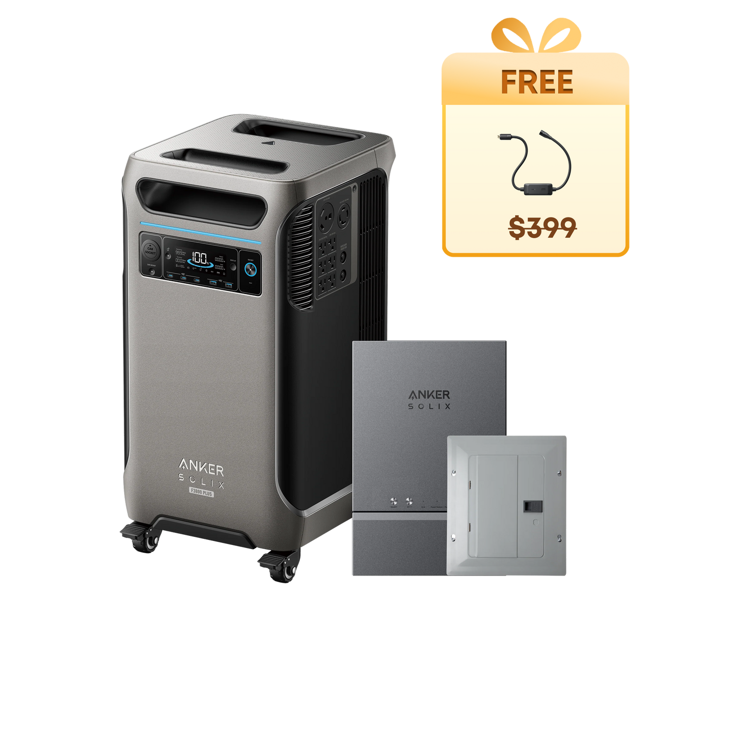 Anker SOLIX F3800 Plus + Smart Home Power Kit + Free 240V Bypass Charging Cable - Firework