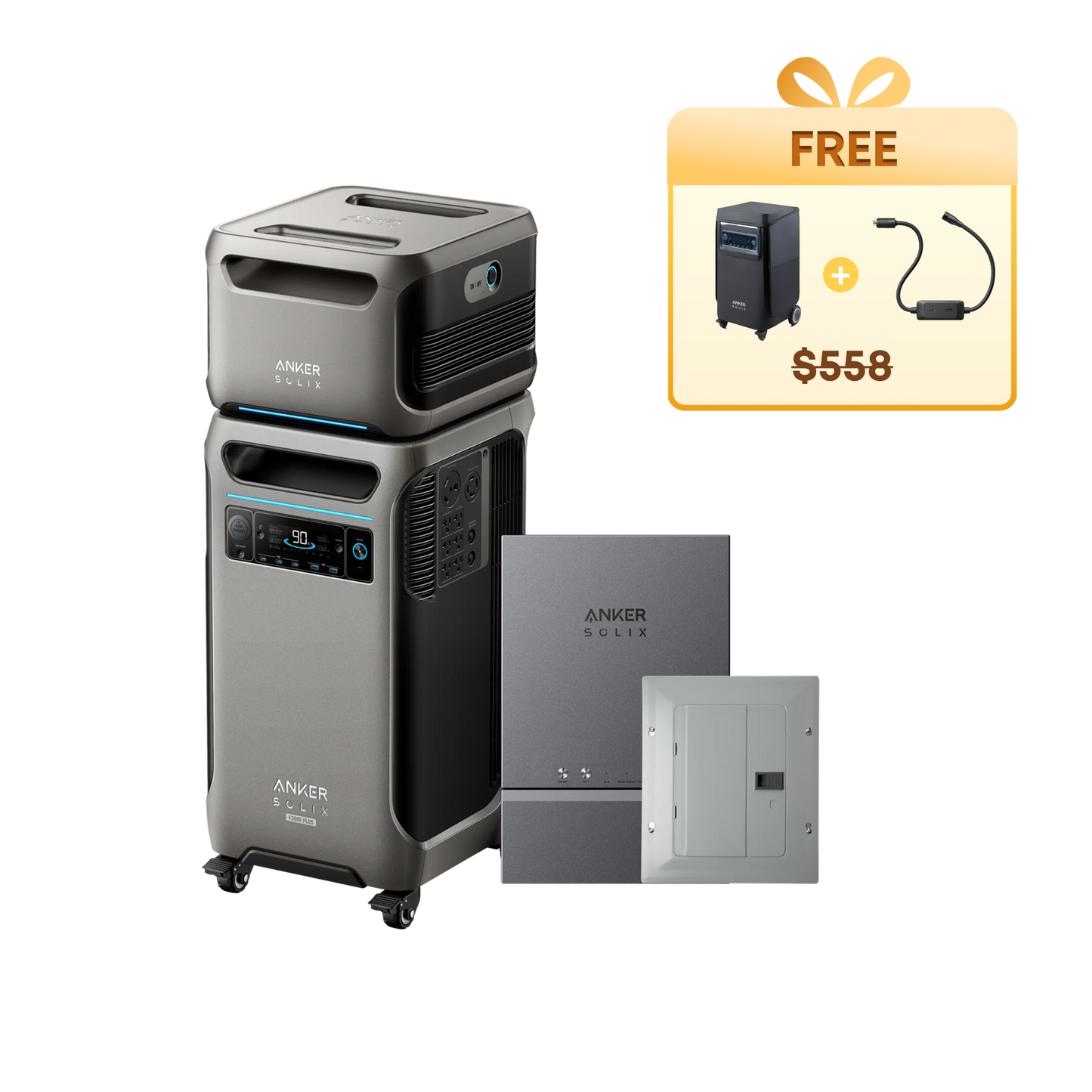 Anker SOLIX F3800 Plus + Expansion Battery + Smart Home Power Kit + Free Protective Cover + Free 240V Bypass Charging Cable - Firework