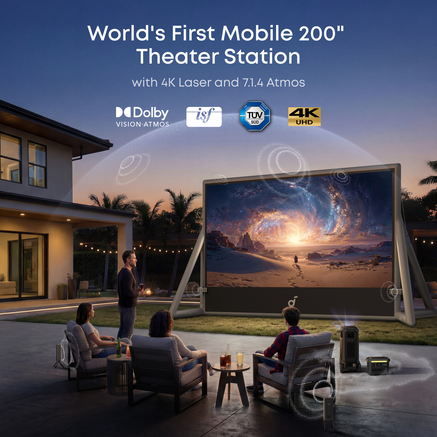 soundcore Nebula X1 Pro + 200-Inch Inflatable Screen Bundle