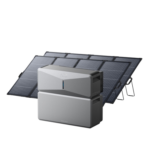 E10 (Power Module + Battery) Solar Generator + 2× 400W Portable Solar Panel