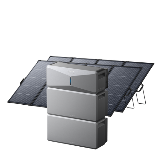 E10 (Power Module + 2× Battery) Solar Generator + 2× 400W Portable Solar Panel
